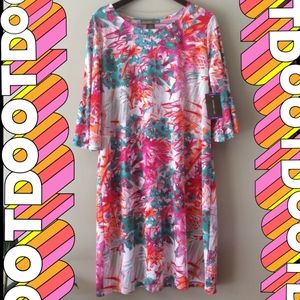 NWT Alexandra+Oak 3/4 Bell Sleeves Shift Dress XXL